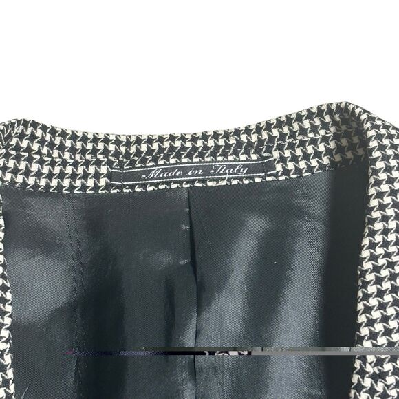 Gianni Versace Vintage Wool Mens Grey Black White Houndstooth Blazer Suit Sz 52R - Picture 6 of 9